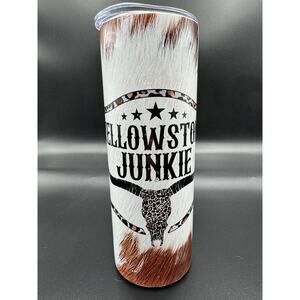 20oz skinny‎ tumbler CUSTOM MADE stainless steel with Lid/Straw YELLOWSTONE